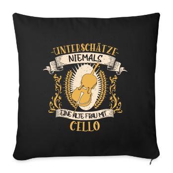 Cello Streichinstrument Musikerin Geschenk - Sofakissenbezug 45 x 45 cm - Schwarz - Vorne