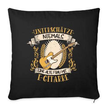 E-Gitarre Musikerin Elektro Gitarre Geschenk - Sofakissenbezug 45 x 45 cm - Schwarz - Vorne