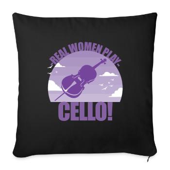 Cello Instrument Musician Cellonist Gift - Sofa pillowcase 17,3'' x 17,3'' (45 x 45 cm) - black - Front