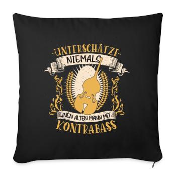 Kontrabass Musiker Streichinstrument Geschenk - Sofakissenbezug 45 x 45 cm - Schwarz - Vorne