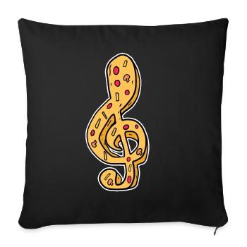 Music Music Note Pizza - Sofa pillowcase 17,3'' x 17,3'' (45 x 45 cm) - black - Front