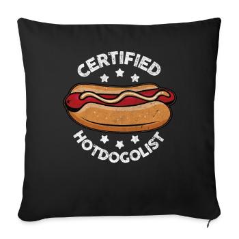 Cool Hot Dog Design for Men Women Boys Sausage - Sofa pillowcase 17,3'' x 17,3'' (45 x 45 cm) - black - Front