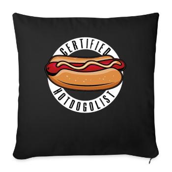 Cool Hot Dog Design for Men Women Boys Sausage - Sofa pillowcase 17,3'' x 17,3'' (45 x 45 cm) - black - Front