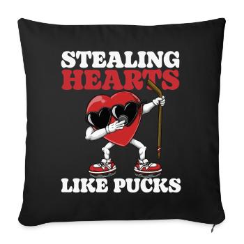 Stealing hearts like Pucks Funny Kids Boys - Sofa pillowcase 17,3'' x 17,3'' (45 x 45 cm) - black - Front