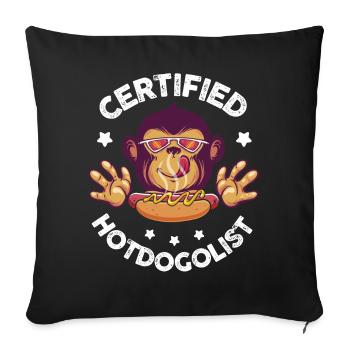 Cool hot dog design for men, women, boys, - Sofa pillowcase 17,3'' x 17,3'' (45 x 45 cm) - black - Front