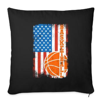4 juillet Basketball - Housse de coussin décorative 45 x 45 cm - noir - Devant