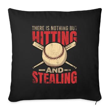 Motivierender Baseball Spruch - Sofakissenbezug 45 x 45 cm - Schwarz - Vorne