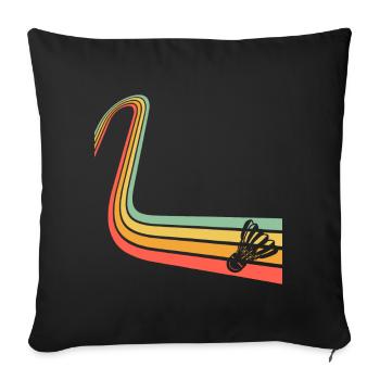 Badminton - Housse de coussin décorative 45 x 45 cm - noir - Devant