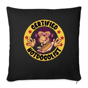 Cool Hot Dog Design for Men Women Boys Sausage - Sofa pillowcase 17,3'' x 17,3'' (45 x 45 cm) - black - Front