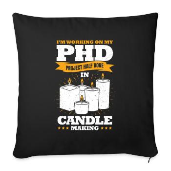Handmade Wax Candles Candle Making Lover Gift - Sofa pillowcase 17,3'' x 17,3'' (45 x 45 cm) - black - Front