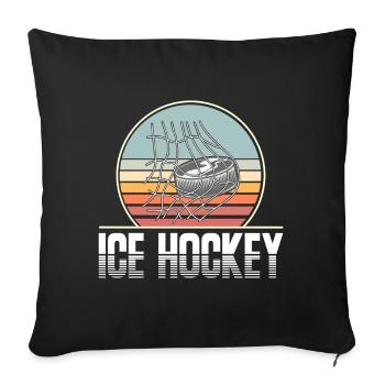 Eishockey - Sofa pillowcase 17,3'' x 17,3'' (45 x 45 cm) - black - Front