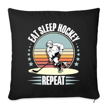 Eishockey - Sofa pillowcase 17,3'' x 17,3'' (45 x 45 cm) - black - Front