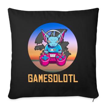 Games-O-Lotl - Sofa pillowcase 17,3'' x 17,3'' (45 x 45 cm) - black - Front