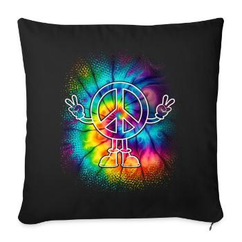 Signe de paix Signe de paix Tie Dye - Housse de coussin décorative 45 x 45 cm - noir - Devant