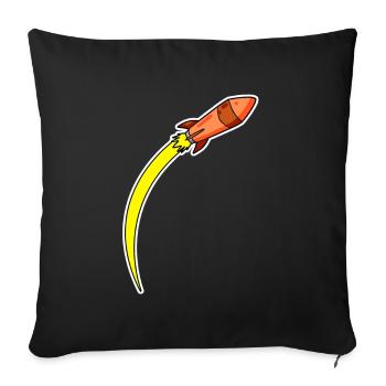 Fusée Orange - Housse de coussin décorative 45 x 45 cm - noir - Devant