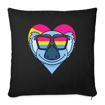 Pansexuell Koala Herz Geschenk - Sofakissenbezug 45 x 45 cm - Schwarz - Vorne
