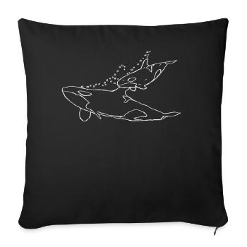 Orca - Sofakissenbezug 45 x 45 cm - Schwarz - Vorne