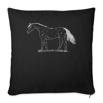 Cheval - Housse de coussin décorative 45 x 45 cm - noir - Devant