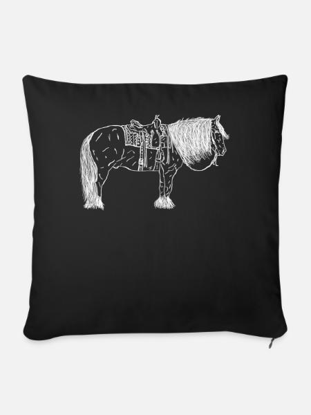 Pferd - Sofakissenbezug 45 x 45 cm - Schwarz