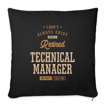 Technical Manager - Sofa pillowcase 17,3'' x 17,3'' (45 x 45 cm) - black - Front