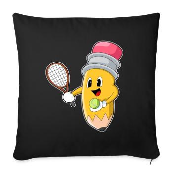 Pencil Tennis Racket Sport - Sofa pillowcase 17,3'' x 17,3'' (45 x 45 cm) - black - Front