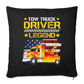 Légende du conducteur de dépanneuse - Housse de coussin décorative 45 x 45 cm - noir - Devant