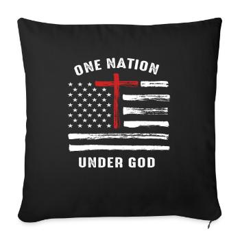Christian Faith Family Vintage USA Flag - Sofa pillowcase 17,3'' x 17,3'' (45 x 45 cm) - black - Front