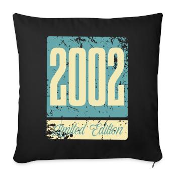 2002 Born Birthday Year of birth - Sofa pillowcase 17,3'' x 17,3'' (45 x 45 cm) - black - Front