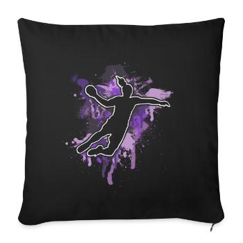 Handball Handball Joueur de handball féminin - Housse de coussin décorative 45 x 45 cm - noir - Devant