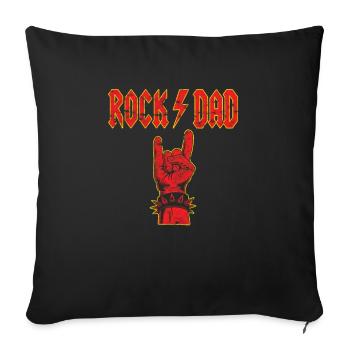 Father's Day Rockdad Devil's Salute - Sofa pillowcase 17,3'' x 17,3'' (45 x 45 cm) - black - Front