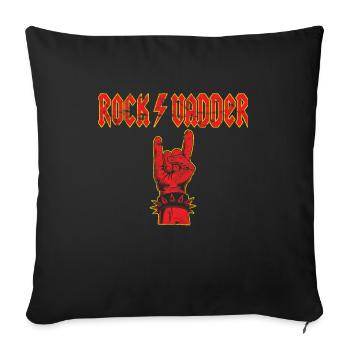 Vatertag Rockvadder Teufelsgruß - Sofakissenbezug 45 x 45 cm - Schwarz - Vorne