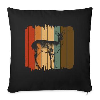 Roe deer - Sofa pillowcase 17,3'' x 17,3'' (45 x 45 cm) - black - Front