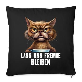 Lass Uns Fremde Bleiben - Sofakissenbezug 45 x 45 cm - Schwarz - Vorne