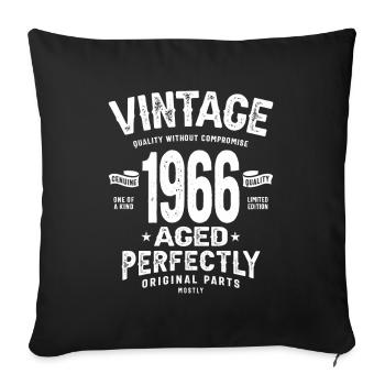1966 Birthday 57 Years Old - Sofa pillowcase 17,3'' x 17,3'' (45 x 45 cm) - black - Front