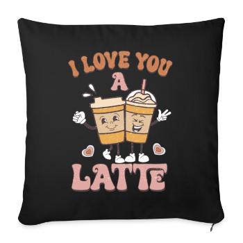 Je t’aime rétro Valentines - Housse de coussin décorative 45 x 45 cm - noir - Devant