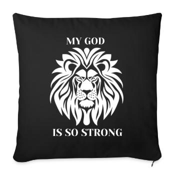 La force de Leo God Déclaration forte - Housse de coussin décorative 45 x 45 cm - noir - Devant