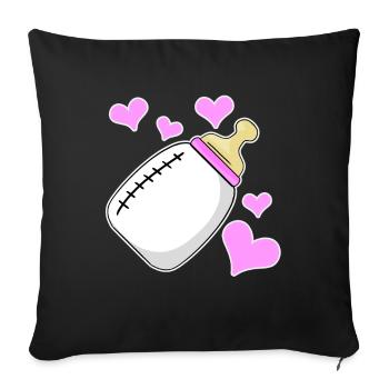 daughter milk bottle girl pregnant birth - Sofa pillowcase 17,3'' x 17,3'' (45 x 45 cm) - black - Front