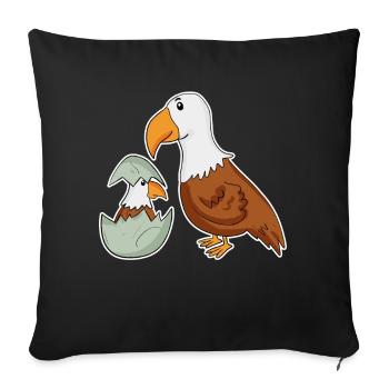 Eagle Family - Eagle with Baby - Eagle Motif - Sofa pillowcase 17,3'' x 17,3'' (45 x 45 cm) - black - Front