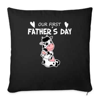 Fête des Pères - Premier cadeau de la fête des Pères - Housse de coussin décorative 45 x 45 cm - noir - Devant