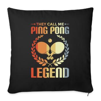 Table tennis player joke - Sofa pillowcase 17,3'' x 17,3'' (45 x 45 cm) - black - Front