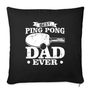 Papa tennis de table - Housse de coussin décorative 45 x 45 cm - noir - Devant