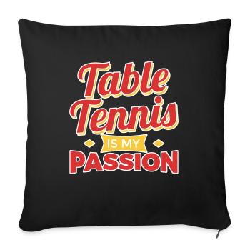 Motivation pour le tennis de table - Housse de coussin décorative 45 x 45 cm - noir - Devant