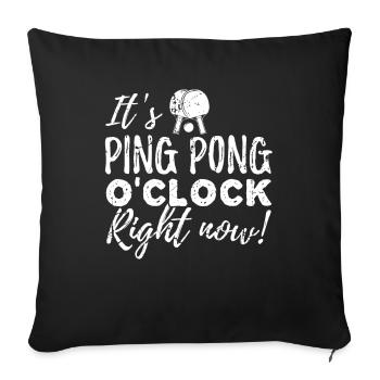 It's Ping Pong O'Clock - Sofa pillowcase 17,3'' x 17,3'' (45 x 45 cm) - black - Front