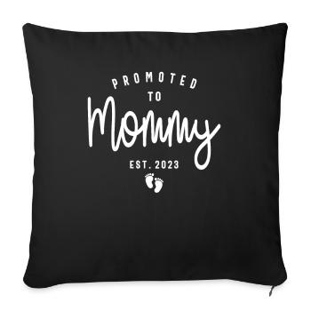 Womens Promoted To Mommy 2023 First Time - Sofa pillowcase 17,3'' x 17,3'' (45 x 45 cm) - black - Front