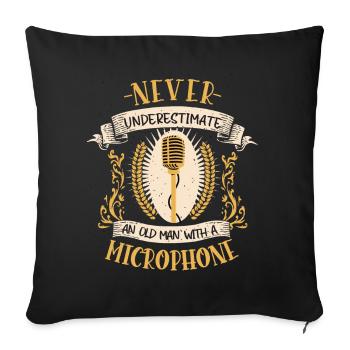 Chanteur Musiciens Chant Microphone Cadeau - Housse de coussin décorative 45 x 45 cm - noir - Devant