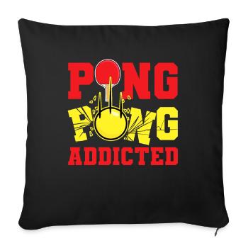 Table tennis joke - Sofa pillowcase 17,3'' x 17,3'' (45 x 45 cm) - black - Front