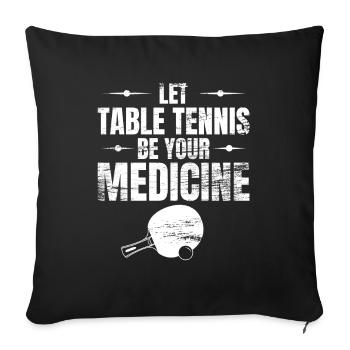 Citation motivante de ping-pong - Housse de coussin décorative 45 x 45 cm - noir - Devant