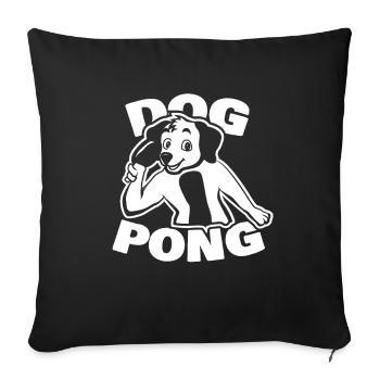 Chien de tennis de table - Housse de coussin décorative 45 x 45 cm - noir - Devant
