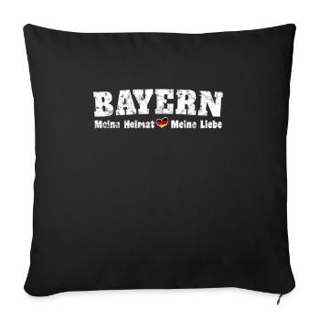Bayern BRD Meine Heimat meine Liebe Herz - Sofakissenbezug 45 x 45 cm - Schwarz - Vorne