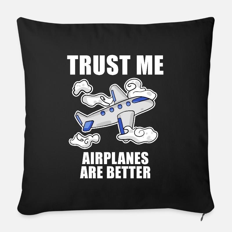 Flugzeuge Flugzeug Pilot Geschenk - Sofakissenbezug 45 x 45 cm - Schwarz
